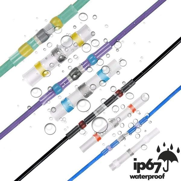 Wärmeschrumpf-Stoß-Crimpklemmen, wasserdichte Lötdichtung, elektrische Stoßverbinder, Drahtkabel-Spleißklemmen-Set