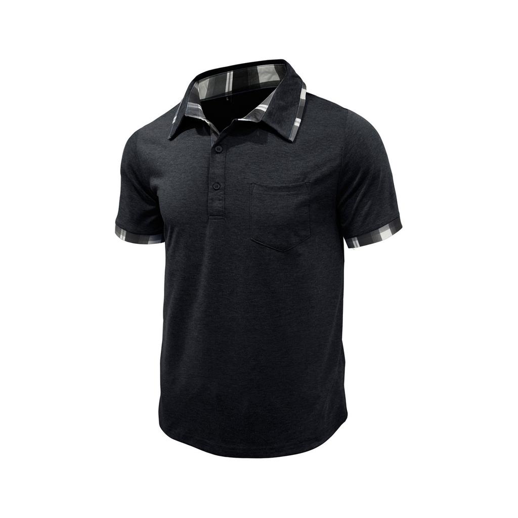 Men's Casual ,color Outdoor Sportswear, Men's Lapel Pocket Short,sleeved Top