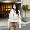 Winter new down jacket women's knitted fake two-piece white goose down warm jacket fashion puff bread jacket