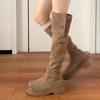 Long knee boots popular Maillard style thick legs two wear high boots
