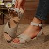 Fashion 2025 Women Wedge Sandals Summer New Fashion Platform Buckle Casual Comfortable Walking Sandals Shoes for Women