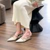 Baotou Half Slippers Women 2024 Summer New Outer Wear Fashion Solid Color pointed end Toe Thick Heel High-heeled Women's Shoes