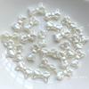 10pcs ABS Butterfly Knot Loose Beads White Straight Hole DIY Beads Handmade Material Accessories Pearl Beads Bag Accessories