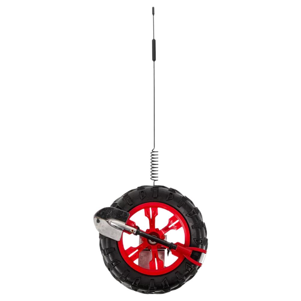 

Spare Tire Model Automobile Car Tail Decor Car Wheel Mast Whip Stereo Radio personality Car Accessories Ornament Car Decoration красный