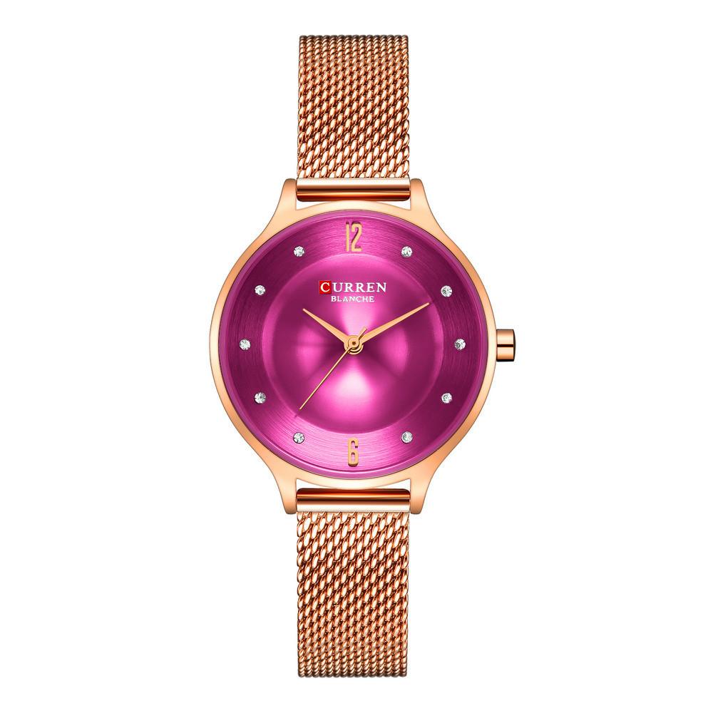 CURREN New Ladies Watch Casual Milano Mesh Strap Quartz Watch Creative Color Watch Thin Watch