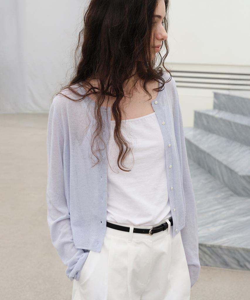 Leuba Light Linen Cardigan - Polar Sky-Blue