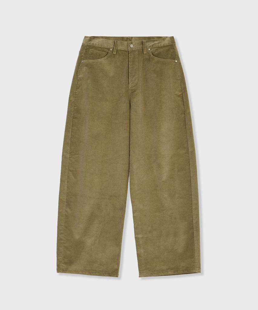 GLW Velvet Corduroy Curved Pants Beige
