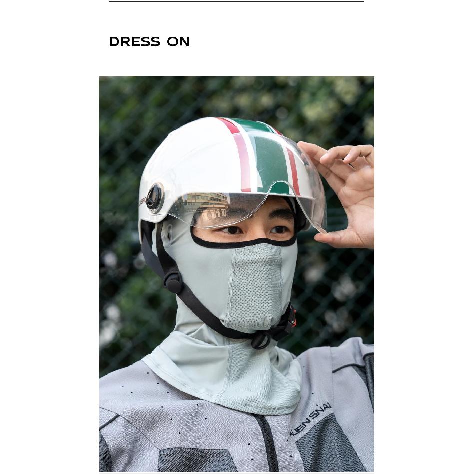ROCKBROS Summer Cycling Face Mask Lightweight Breathable Cool Ice Silk Scarf With Glasses Holes Sunscreen Mask Cycling Headgear