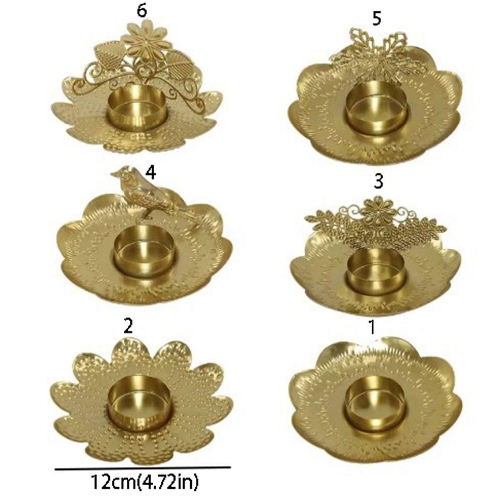 Unique Floral Candle Stand 3D Iron Candle Holder High-grade Gold Candle Holder Living Room