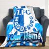 1pc 1.FC Magdeburg Blanket with Custom Name, Gift, for Men and Women, Soft Blanket, Good for Sofa Bed Couch Travel, Lightweight Flannel Blanket