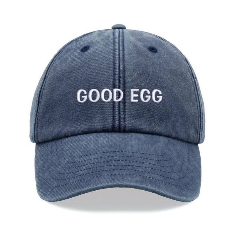 Good Egg Baseball Cap Vintage Washed Cotton Unisex Dad Hat Adjustable Funny Faded Sports Sun Fathers Mothers Day Funny Joke Mum
