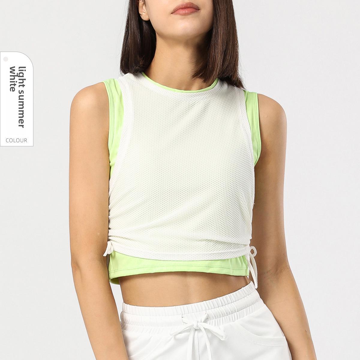 

Женский быстросохнущий жилет для тенниса и йоги в цветных блоках L (Recommended 110-120 catty)