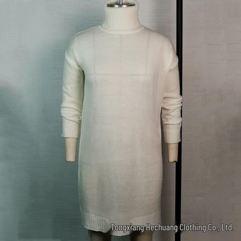 Women's Mid-Length High Neck Knitted Sweater Cardigan