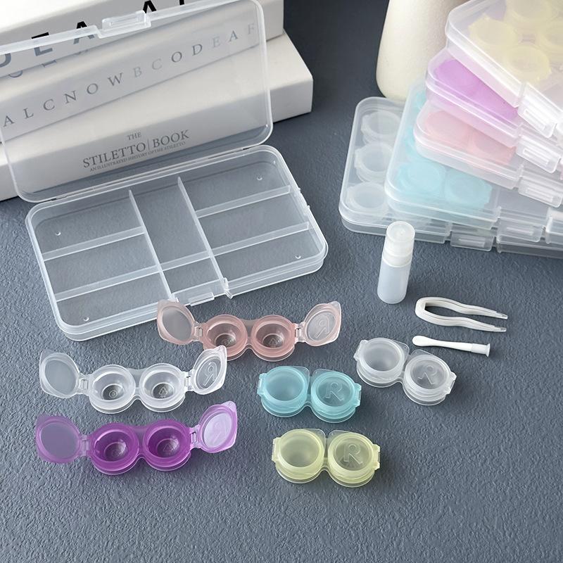 6 Pairs Contact Lens Case Eye Contact Lens Box Women Travel Contact Lenses Case Soak Container Lenses Box for Beauty Pupil
