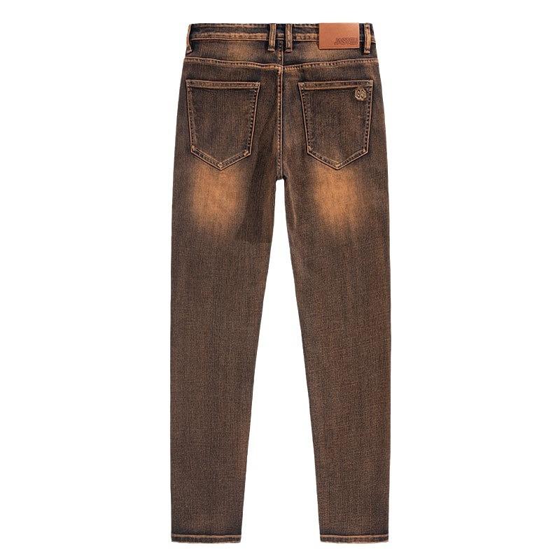 Podzimní Nové Vysoce Kvalitní Prané Antické Bronzové Džíny Pánské Módní Značkové Business Rovné Nohy Ležérní Dlouhé Kalhoty