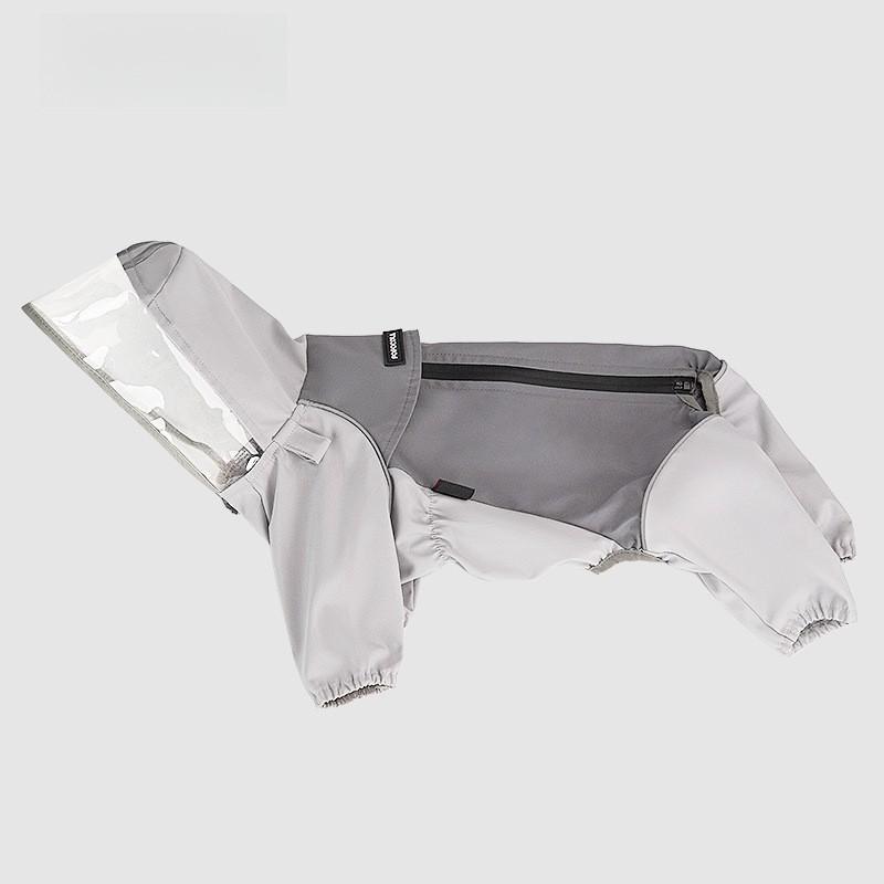 Full Coverage 4-Leg Dog Raincoat Waterproof Pet Rainwear Small Breeds Bichon Poodle With Detachable Booties Leash