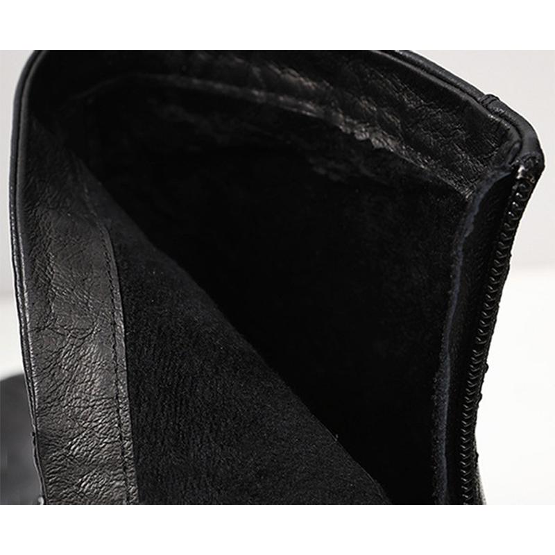 2025 Winter Shoes Women Sheepskin Fashion Modern High Heels Boots Plush High Heels 6cm Brand Ladies Ankle Boots Pure Black