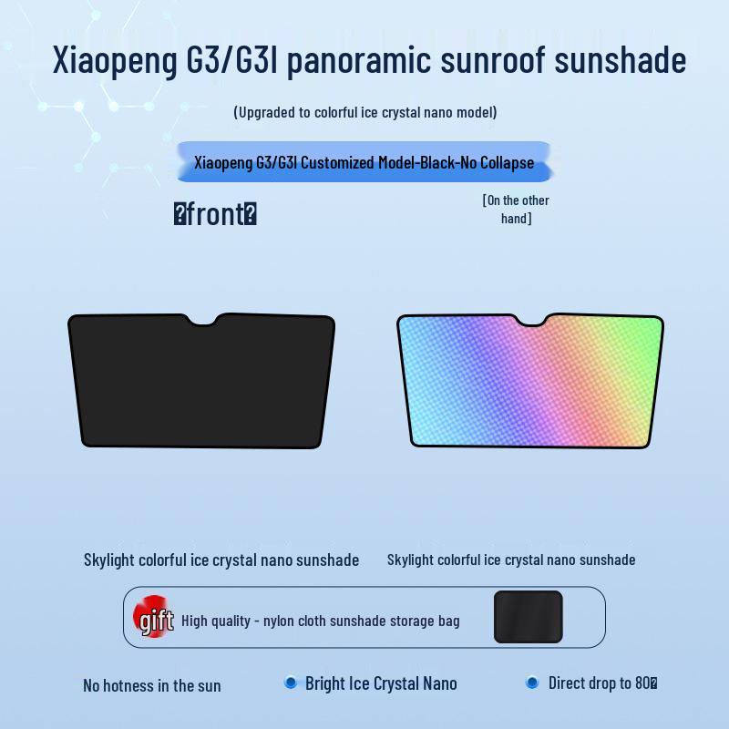 Sunshade for XPeng 2019 G3: Ice Crystal Design, Heat Insulation, Sun Protection, Privacy, and Light-Blocking.