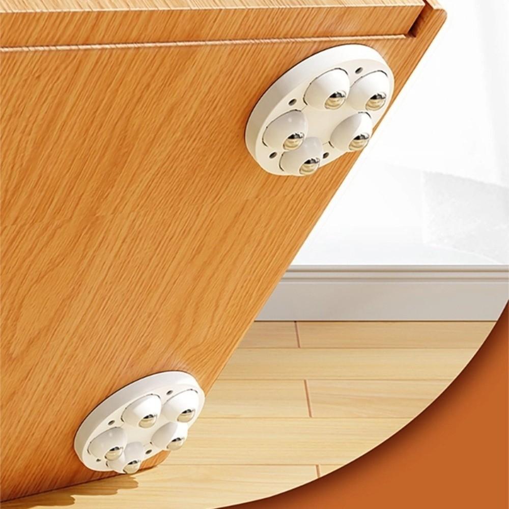4pcs 5 Beads Self Adhesive Caster Wheels Super Load-bearing Furniture Foot Pads Boxes