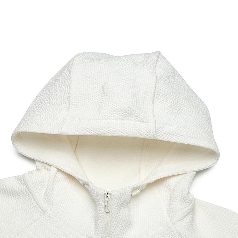 FILA Simple Versatile Comfortable Hooded Sweatshirt Women tops Vanilla-White A11W511201FIV