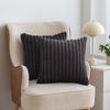 2Pcs Luxury Nordic Plush Cushion Cover Comfortable Textured Striped Throw Pillow Cover Soft Plush Pillowcase Living Room Decor