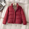 Women's Short Winter Puffer Coat - Stand Collar, Thickened, Loose Fit, Korean Style