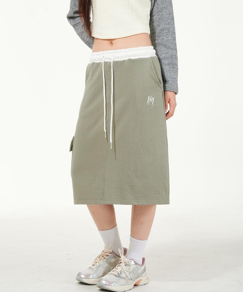 PEACE MAKER Official Cargo Midi Skirt (Olive)