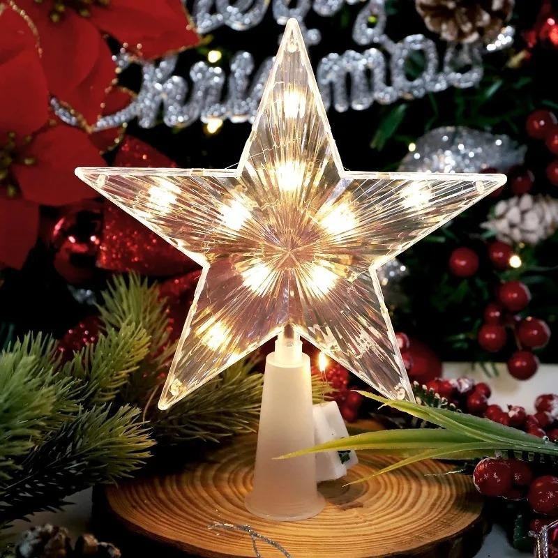 15/18cm Weihnachtsbaum Dekoration Sterne Warmweiße Lichter Haus Raum Dekor LED Leuchtende Lampe Weihnachten Festival TopStar Navidad 1,07 Zoll