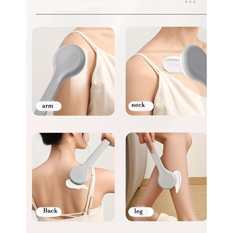 2pc Ergonomic Long-Handled Body Lotion Applicator - Back Brush with Sponge Pad, for Hard-to-Reach Areas, Gentle Exfoliating & Moisturizing