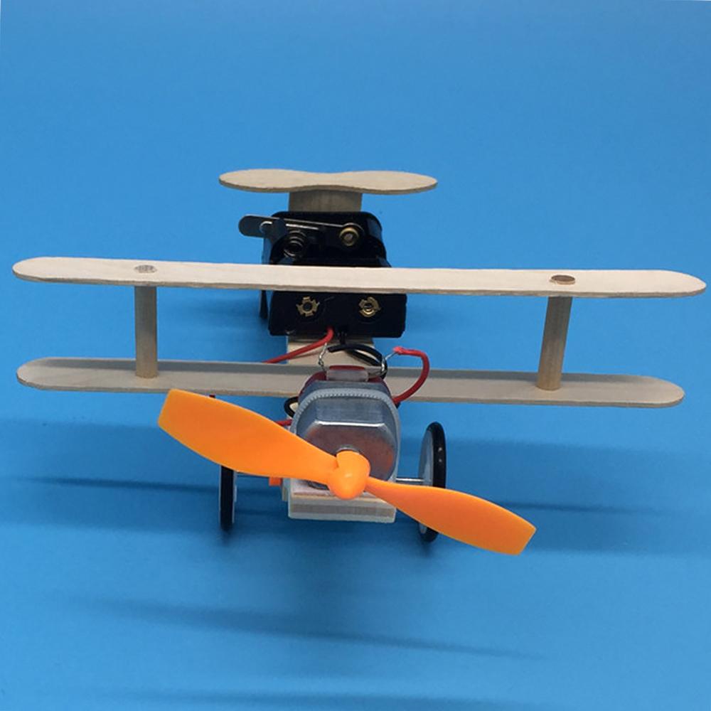 Wood Electric Aircraft Electric Glider Kit Kids Toy Airplane Kit Electric Wooden Airplane Model for Children Flying Model Assembled Experiment Model B