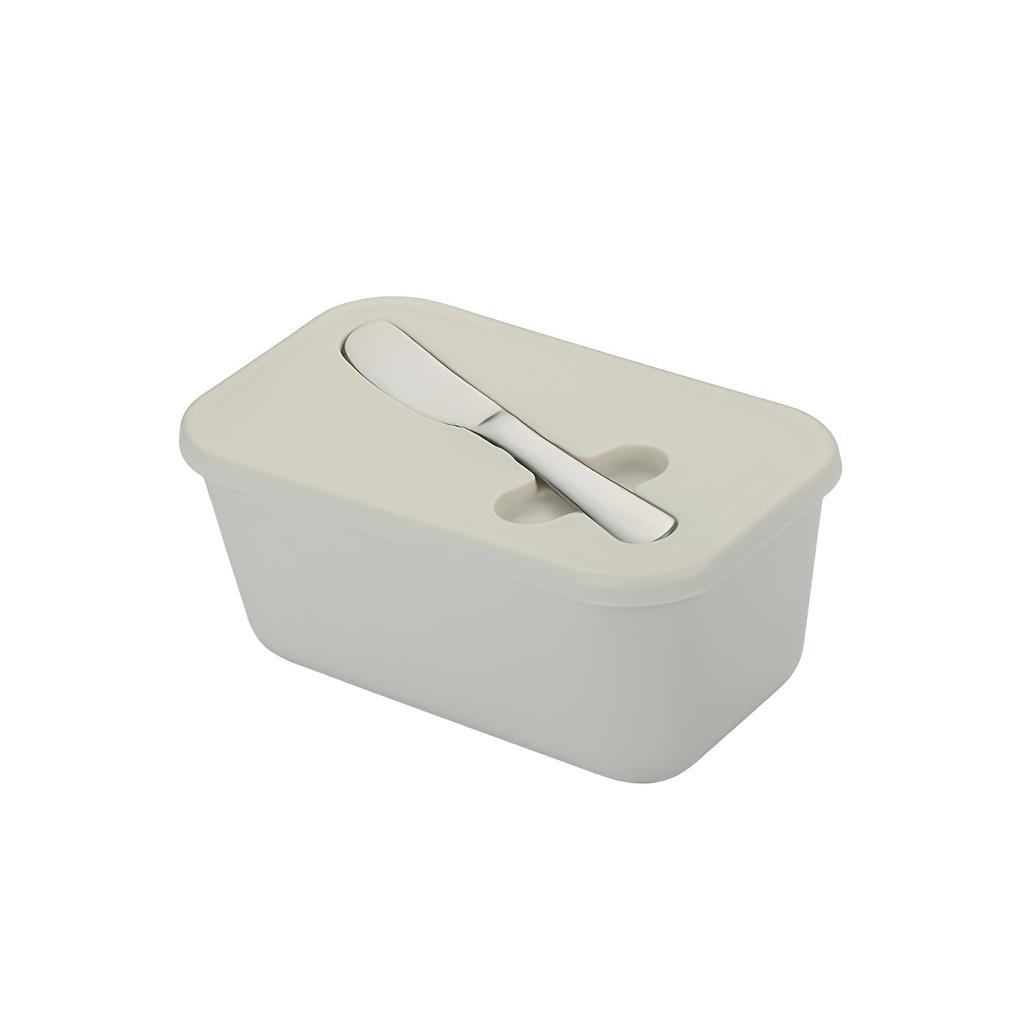 Durable Plastic PP Butter Dish with Lid | Easy-Scrape Butter Knife Included, Seals Butter Container for Countertop or Refrigerator, Baking Essentials