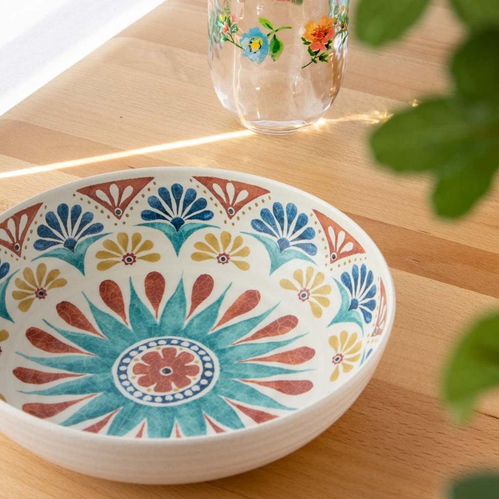 Abode Homeware Desertrio Salad Perfect for Pasta and Curry Stylish Dishwasher Deep Dish for and Dinner Bowl, Shatter-Resistant, 20cm, Dishes, Design,