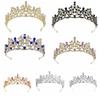 Shiny Princess Tiara Metal Rhinestone Crown Elegant Baroque Crown  Bridal