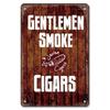 Metal Tin Poster Cigar Plaque Retro Metal Plate Gentleman Smoke Cigar Whisky Vintage Metal Tin Sign Bar Club Man Cave Wall Decor