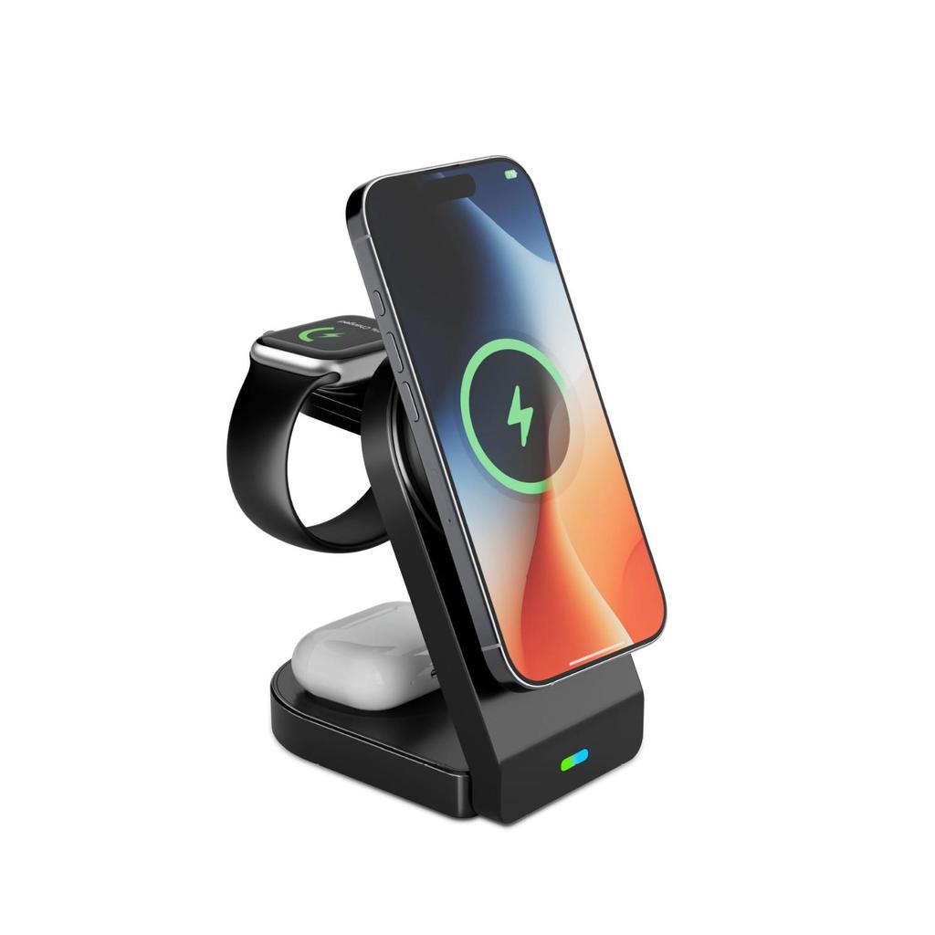 15W Qi2 Folding 3-in-1 Magnetic Wireless Charger Stand