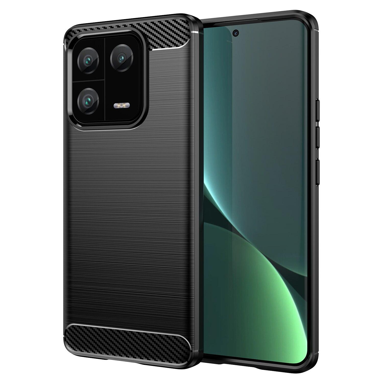 

Силиконовый чехол для xiaomi 13pro Mi13 Pro, полный защитный матовый чехол для Mi 13 pro, противоударные чехлы из углеродного волокна, чехлы Fundas Mi 13Pro чёрный