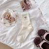 Cute Little Bear Embroidered Socks - Children's Cartoon Plush Socks, Thin Style with Lace and Boneless Bows
