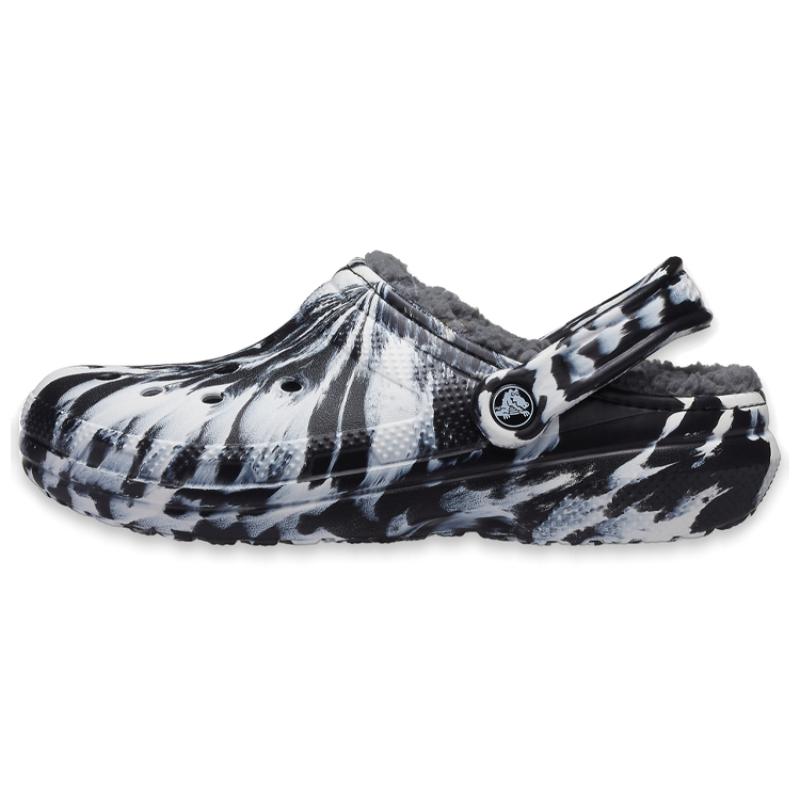 

Crocs Classic Lined Clog Outdoor Sandals Marbled White Black Unisex 37-38