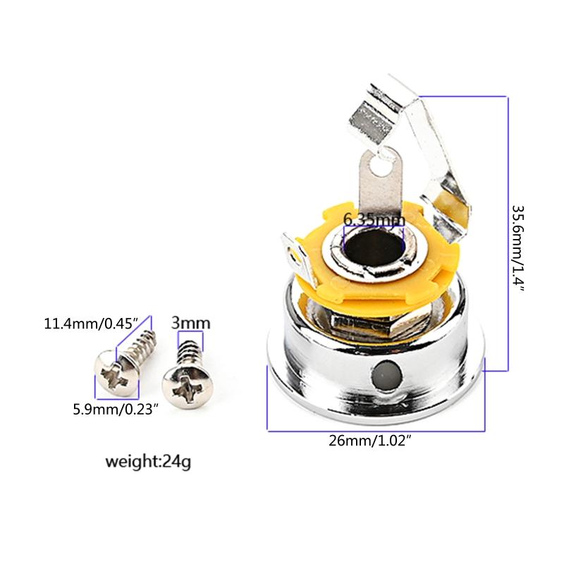 Jack Electric Guitar Parts Electric Guitar Socket Jack Plate Holder for w/ Screw