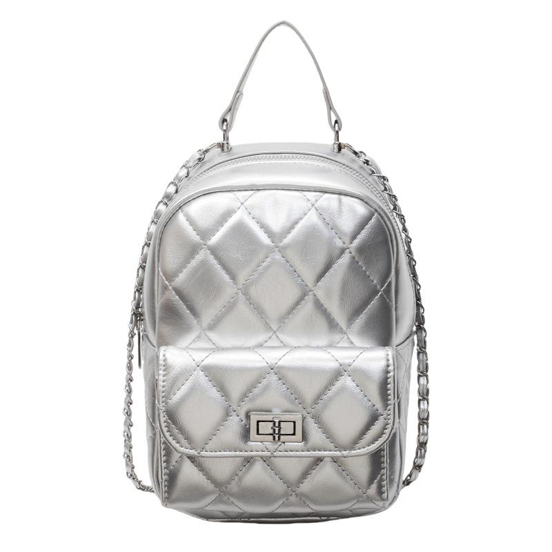 2025 Summer This Year Popular Fashion Small Fragrant Texture Portable Small Backpack Diamond Chain Daily Backpack
