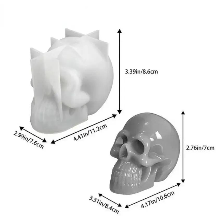 1 Stück Totenkopf Silikonformen 3D Halloween Skelett Kerzenform Schokolade Kuchen Dekorierwerkzeuge Handgemachte Bastelseife Tonform