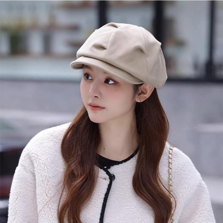 Autumn and Winter Fashion Versatile Retro Octagonal Hat Female Korean Painter Japanese Casual Temperament Bere Baseball Cap