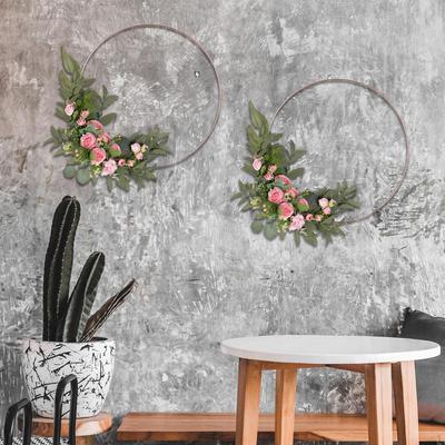 2 Pieces Metal Floral Hoops Hoop Rings Circle Wreath for Crafts Office Plant Hangers