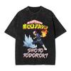 My Hero Academia Aizawa Shouta Anime Design Washed T Shirts Hip Hop Vintage T-Shirt Boku Tees Tops 100% Cotton Harajuku Unisex