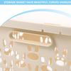 Plastic Storage Basket Beige Stackable Hollow-Out Design Draining Washing Fruits Vegetables Multi-Purpose Household Storage Box