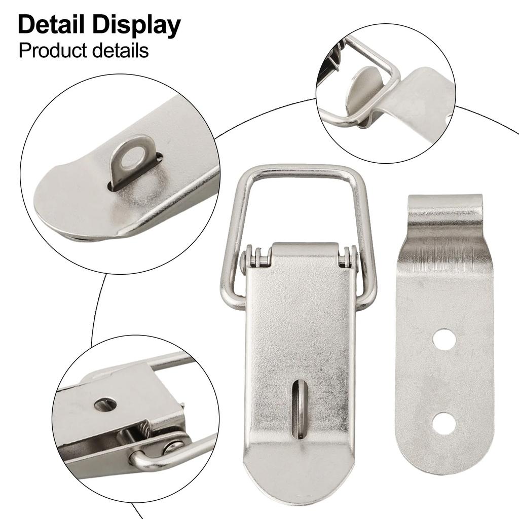 Hook Buckle Hook Silver Stainless Steel Buckle Padlock 90 Degrees Duck-mouth Iron Material Other Car Truck Parts