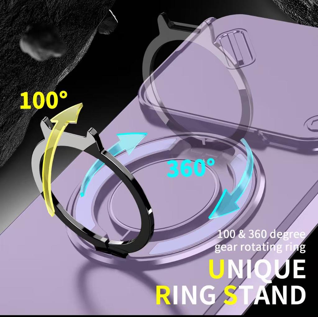 Armor Shockproof Magnetic Ring Stand Holder Phone Case For Xiaomi 15T 15T Pro Luxury Orange Purple Camera Flip Protection Cover