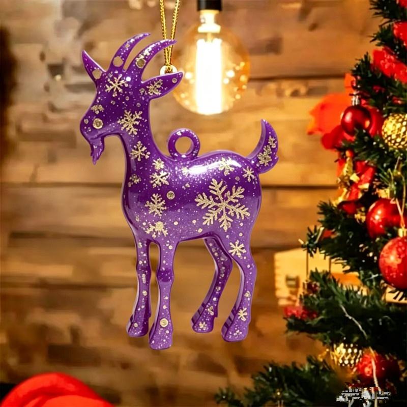 Acrylic Chinese Zodiac Goat Hanging Ornament Auspicious Red Gold Design For Spring Festival New Year Home Decoration