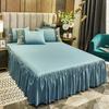 Solid Color Princess Style Brushed Bed Skirt with Dustproof Full Wrap