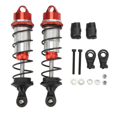 2Pcs RC Car Shock Absorber Aluminum Alloy Balancing Drive High Elasticity RC Front Shock Damper for ARRMA 1 7 1 8 Red